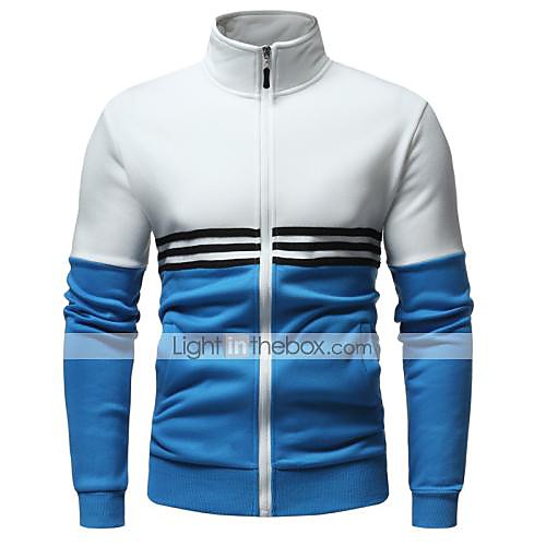 

Men's Sweatshirt Zip Up Hoodie Color Block Daily Basic Hoodies Sweatshirts Slim Yellow Orange White