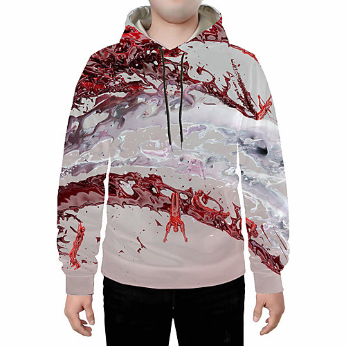 

Men's Plus Size Pullover Hoodie Sweatshirt Geometric Abstract 3D Hooded Daily Going out 3D Print 3D Print Casual Hoodies Sweatshirts Light gray