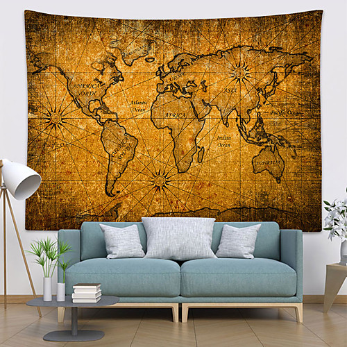 

5 sizes orld Map Pattern Wall Tapestry Wall Hanging Blanket Farmhouse DecorHome Decorations Machine A Imprimer Sur Tissu Shabby Chic