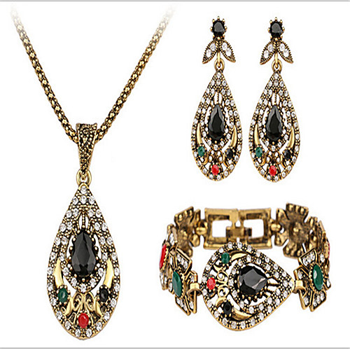 

Women's Jewelry Set Classic Flower Stylish Gold Plated Imitation Diamond Earrings Jewelry Gold For Party Evening Festival 1 set