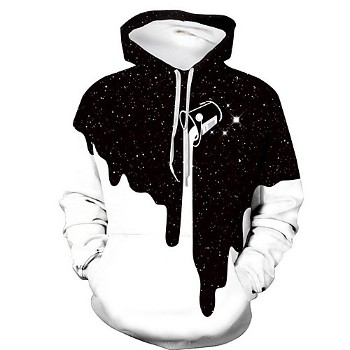 

Men's Hoodie Pullover Hoodie Sweatshirt Graphic Color Block Starry Sky Milk Cup Hooded Daily 3D Print Casual Hoodies Sweatshirts Black