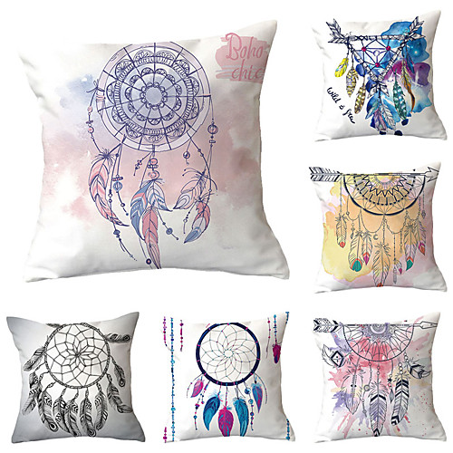 

Set of 6 Throw Pillow Simple Classic 4545 cm Cushion Vintage Circle Cover Sofa Home Decor Throw Pillow Case