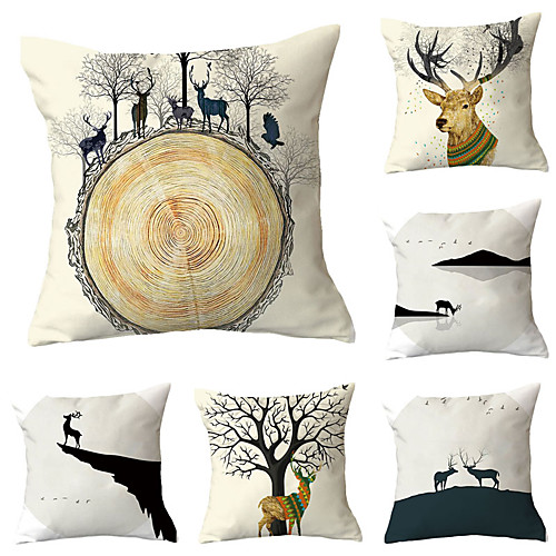 

Set of 6 Throw Pillow Simple Classic 4545 cm Cushion Vintage Circle Cover Sofa Home Decor Throw Pillow Case