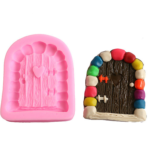 

DIY heart stone door Cake Decoration Liquid Silicone Chocolate Mould 1pcs