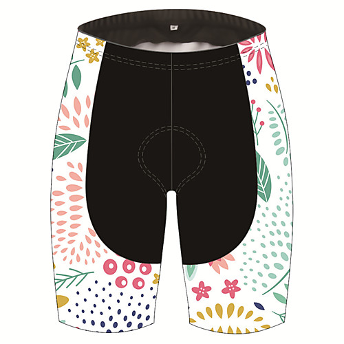 

21Grams Women's Cycling Shorts Spandex Bike Shorts Pants Padded Shorts / Chamois Quick Dry Breathable Sports Patchwork Leaf Floral Botanical Black / Blue Mountain Bike MTB Road Bike Cycling Clothing
