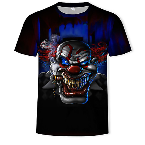 

Men's T shirt Shirt Geometric 3D Plus Size Print Short Sleeve Daily Tops Basic Streetwear Round Neck Black
