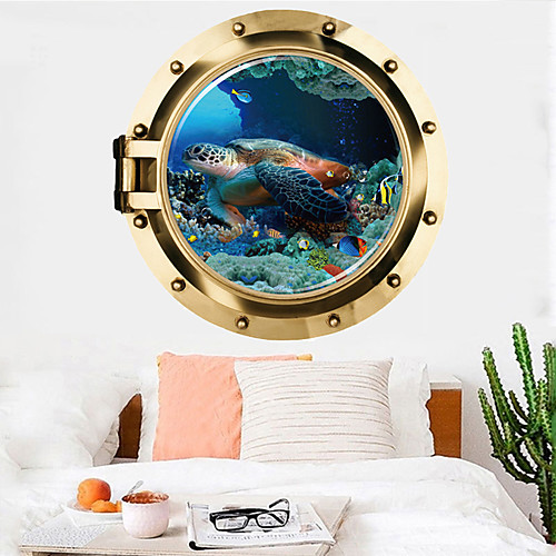 

Turtle Wall Sticker Multicolor Flat Removable Underwater World 3D PVC Wallpaper Home Decorations