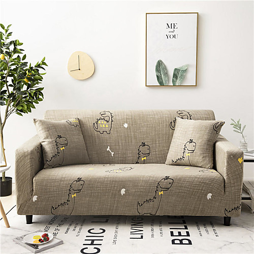 

Cartoon Dinosaur Print Dustproof All-powerful Slipcovers Stretch Sofa Cover Super Soft Fabric Couch Cover with One Free Pillow Case
