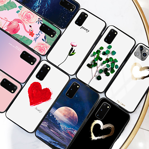 

Samsung scene map Samsung Galaxy S20 S20 Plus S20 Ultra colorful Love Painted pattern tempered glass back plate TPU frame 2-in-1 anti-drop mobile phone case JMGD