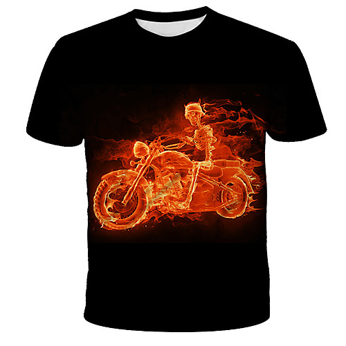 

Men's T shirt Shirt 3D Animal Print Short Sleeve Daily Tops Streetwear Exaggerated Round Neck Black