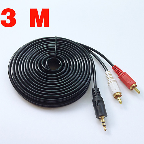 

New 3.3ft/3m Audio Cable 3.5 Jack to 2 RCA male to male 2rca to 3.5mm AUX Stereo Audio Car Cable Splitter