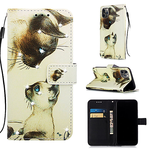 

Case For Apple iPhone 11 / iPhone 11 Pro / iPhone 11 Pro Max Wallet / Card Holder / with Stand Full Body Cases Cat PU Leather for iPhone XS MAX XR XS X 8 PLUS 7 PLUS 6 PLUS 8 7 6S