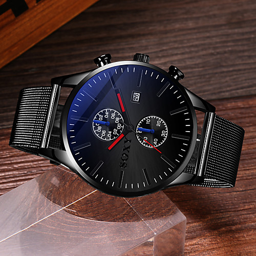 

Men's Dress Watch Quartz Stylish Titanium Alloy Black Calendar / date / day Casual Watch Analog Casual Fashion - White Red One Year Battery Life