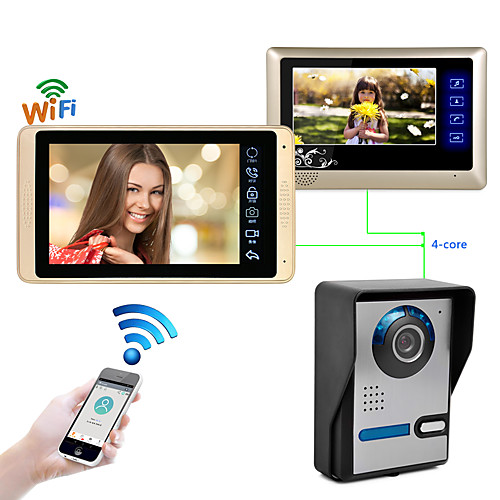 

Wired & Wireless 7 inch Hands-free 1024600 Pixel One to Two video doorphone