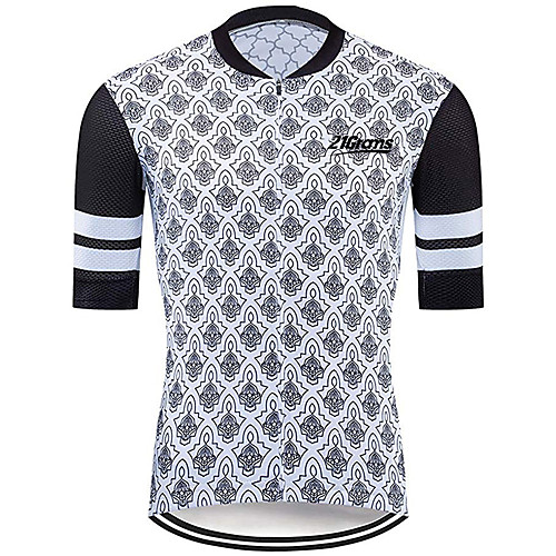 

21Grams Men's Short Sleeve Cycling Jersey Summer Spandex Polyester BlackWhite Plaid Checkered Solid Color Bike Jersey Top Mountain Bike MTB Road Bike Cycling UV Resistant Quick Dry Breathable Sports