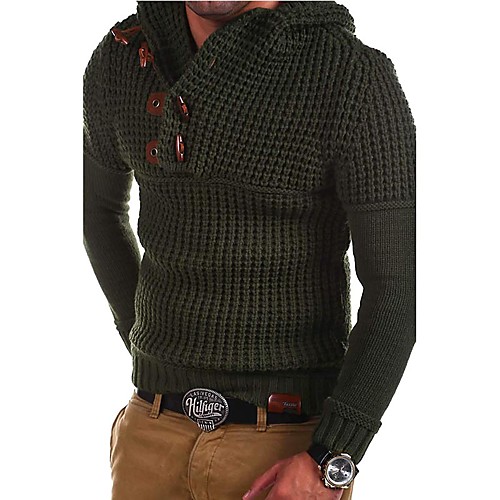 

Men's Solid Colored Pullover Long Sleeve Sweater Cardigans V Neck Winter White Army Green Light gray