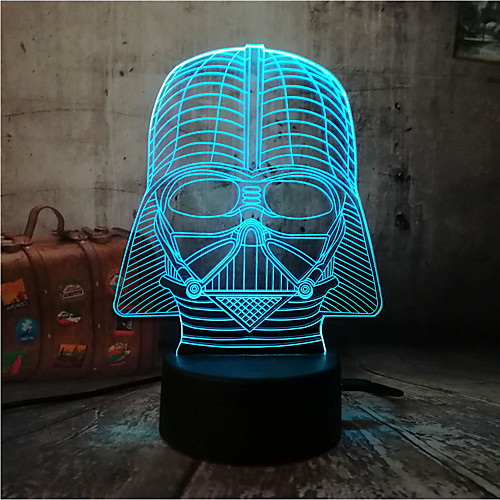 

3D Black Gentleman Night Light Portable Flashlight With Amazing 7-Color Variation Sleeping Table Lamp With Remote Control Children'S Gift