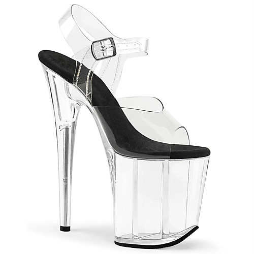 

Women's Sandals Clear Transparent PVC Stiletto Heel Peep Toe British Office & Career PU Solid Colored White Black
