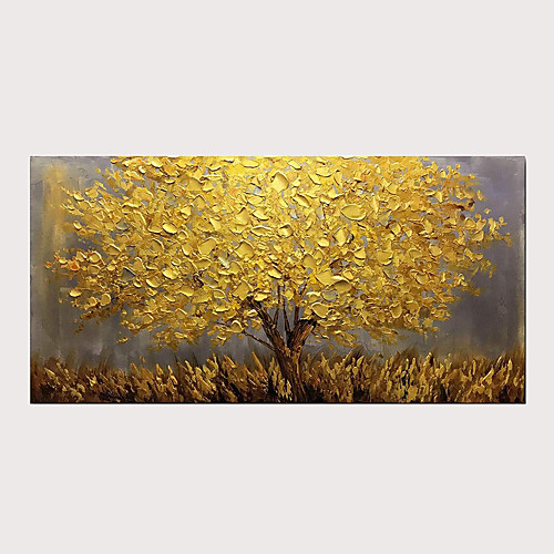 

Oil Painting Abstract Golden Tree 3D Hand Painted on Canvas Texture Palette Paintings with Stretched Frame for Home Decor With Stretched Frame