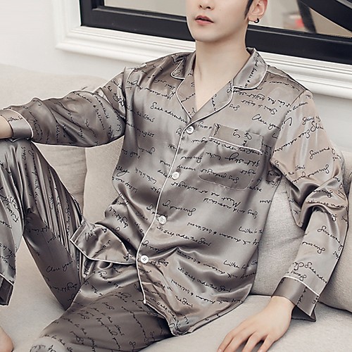 

Men's Shirt Collar Suits Pajamas Geometric