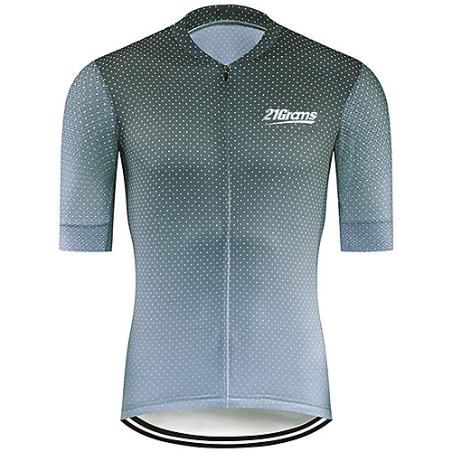 

21Grams Men's Short Sleeve Cycling Jersey Summer Spandex Polyester Black / Blue Polka Dot Gradient Solid Color Bike Jersey Top Mountain Bike MTB Road Bike Cycling UV Resistant Quick Dry Breathable