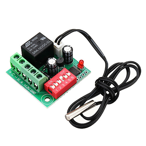 

Digital Temperature Controller Switch Thermostat Adjustable DC 12V Cooling Controller W1701