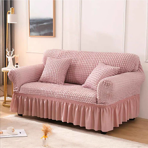 

Slipcover 3D Bubble Lattice Elegant Sofa Cover Universal High Stretch Durable Couch Cover Furniture Protector with Skirt Country Style Fit Armchair/Loveseat/Three Seater/Four Seater