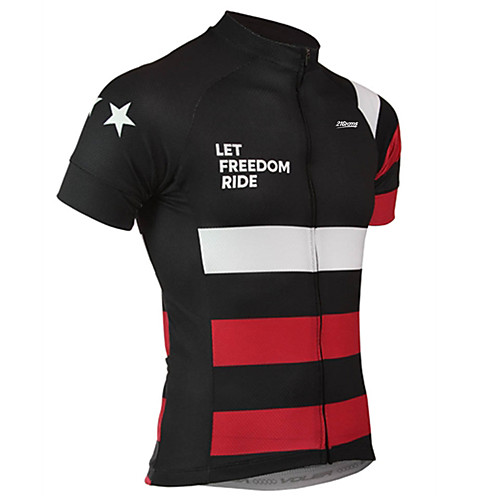 

21Grams Men's Short Sleeve Cycling Jersey Summer Spandex Polyester Black / Red Solid Color Stars Bike Jersey Top Mountain Bike MTB Road Bike Cycling UV Resistant Quick Dry Breathable Sports Clothing