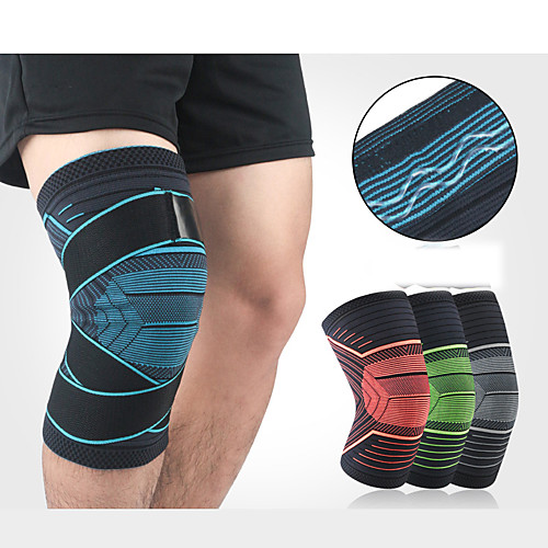 

Knee Brace Knee Sleeve Sporty for Joint Pain and Arthretith Running Marathon Adjustable Anti-slip Strap Compression Men's Women's Silicon Nylon Spandex Fabric 1 Piece Sports BlackSliver Black