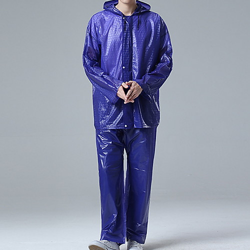 

Men's Trench Coat Daily Regular Coat Hooded Regular Fit Jacket Long Sleeve Solid Colored Blue