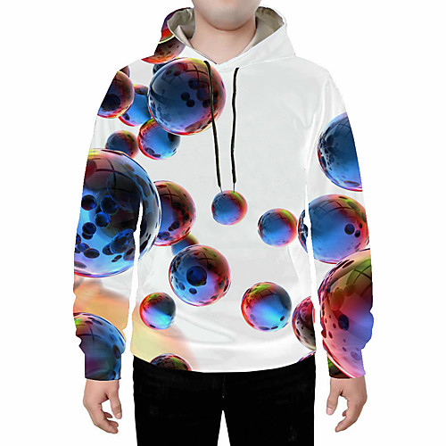

Men's Plus Size Pullover Hoodie Sweatshirt Polka Dot Abstract 3D Hooded Daily Going out 3D Print 3D Print Casual Hoodies Sweatshirts White