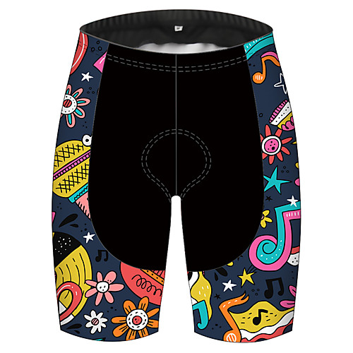 

21Grams Women's Cycling Shorts Spandex Bike Shorts Padded Shorts / Chamois Pants Quick Dry Breathable Sports Solid Color Floral Botanical Black / Yellow Mountain Bike MTB Road Bike Cycling Clothing