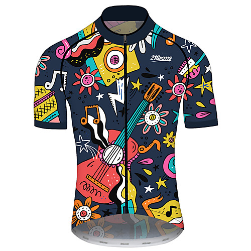 

21Grams Women's Men's Short Sleeve Cycling Jersey Summer Spandex Polyester Black / Yellow Solid Color Funny Bike Jersey Top Mountain Bike MTB Road Bike Cycling UV Resistant Quick Dry Breathable Sports