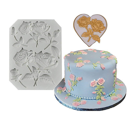 

1pcs Rose Fondant Silicone Cake Decoration Mold DIY