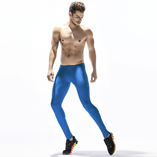

TAUWELL Men's Running Tights Leggings Compression Pants Training Underwear Leggings Bottoms Elastane Winter Fitness Gym Workout Running Jogging Quick Dry Soft Compression Sport Solid Colored Black