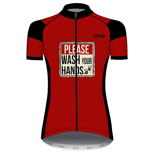 

21Grams Women's Short Sleeve Cycling Jersey Summer Spandex Polyester Black / Red Solid Color Novelty Bike Jersey Top Mountain Bike MTB Road Bike Cycling UV Resistant Quick Dry Breathable Sports