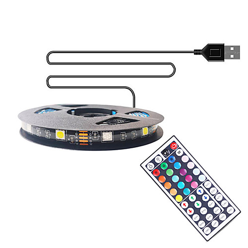 

2m Flexible LED Light Strips RGB Tiktok Lights TV Background Lights 60 LEDs SMD5050 10mm 1 44Keys Remote Controller 1 set Multi Color Waterproof USB Self-adhesive 5 V