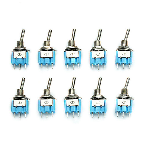 

10PCS MTS-101 ON/OFF AC 125V 6A 2 Pins Toggle Rocker Switch