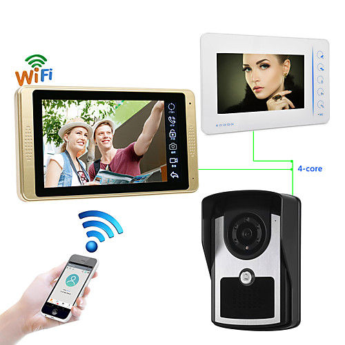 

Wired & Wireless 7 inch Hands-free 1024600 Pixel One to Two video doorphone