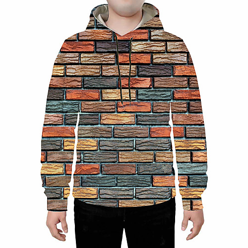 

Men's Plus Size Pullover Hoodie Sweatshirt Color Block Abstract 3D Hooded Daily Going out 3D Print 3D Print Casual Hoodies Sweatshirts Rainbow