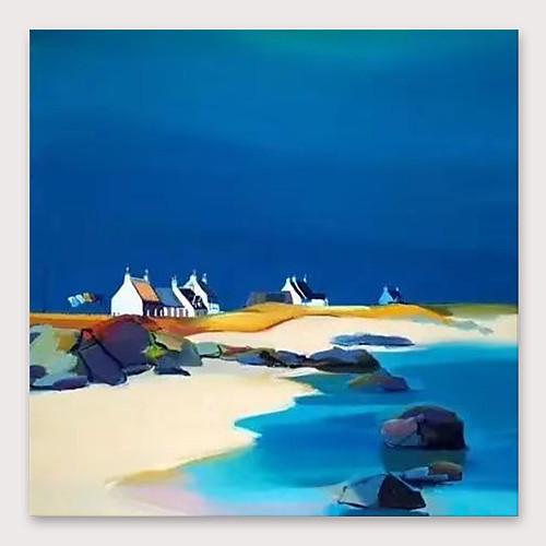 

Oil Painting Hand Painted Square Abstract Landscape Modern Stretched Canvas