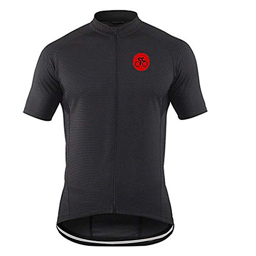

21Grams Men's Short Sleeve Cycling Jersey Summer Spandex Polyester Black Solid Color Geometic Bike Jersey Top Mountain Bike MTB Road Bike Cycling UV Resistant Quick Dry Breathable Sports Clothing