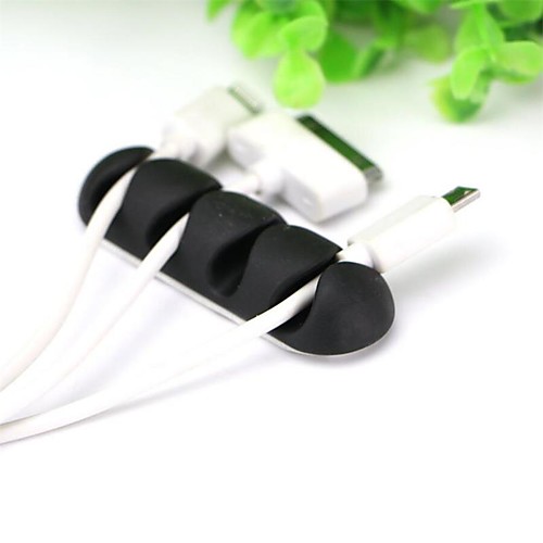 

Multipurpose Desktop Cable clip Charger Organizer Management Wire Cord fixer Silicone Holder 4 slot Strip