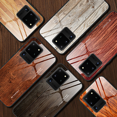 

Case For Samsung Galaxy S9 / S9 Plus / Note 9 Shockproof / Pattern Back Cover Wood Grain / Word / Phrase TPU / Tempered Glass
