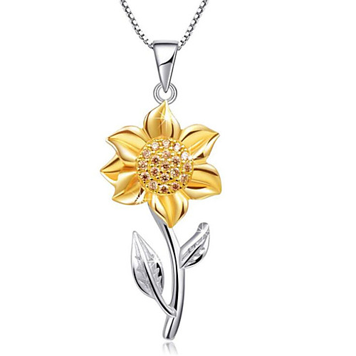 

Women's Pendant Necklace Classic Flower Fashion Gold Plated Gold Brown 455 cm Necklace Jewelry For