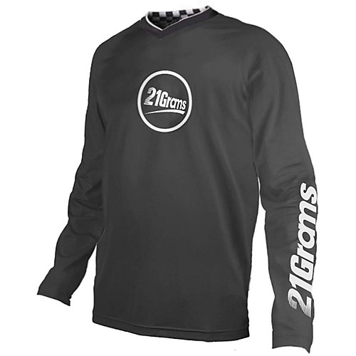 

21Grams Men's Long Sleeve Cycling Jersey Downhill Jersey Dirt Bike Jersey Spandex Black / White Solid Color Bike Jersey Top Mountain Bike MTB Road Bike Cycling UV Resistant Breathable Quick Dry Sports