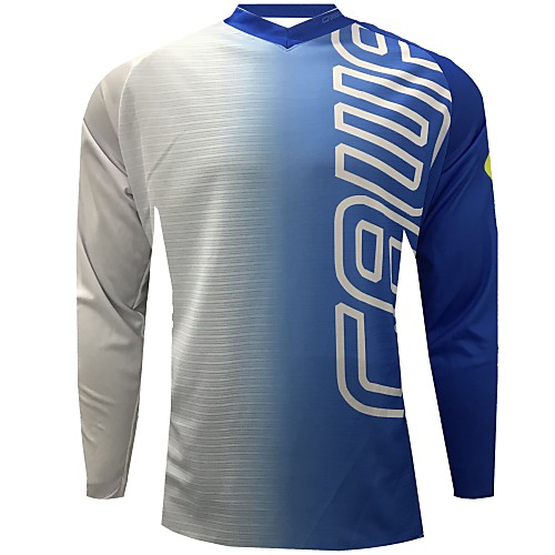 

CAWANFLY Men's Long Sleeve Cycling Jersey Downhill Jersey Dirt Bike Jersey Winter Summer Polyester Black Gradient Solid Color Novelty Bike Jersey Top Mountain Bike MTB Quick Dry Breathable Back Pocket