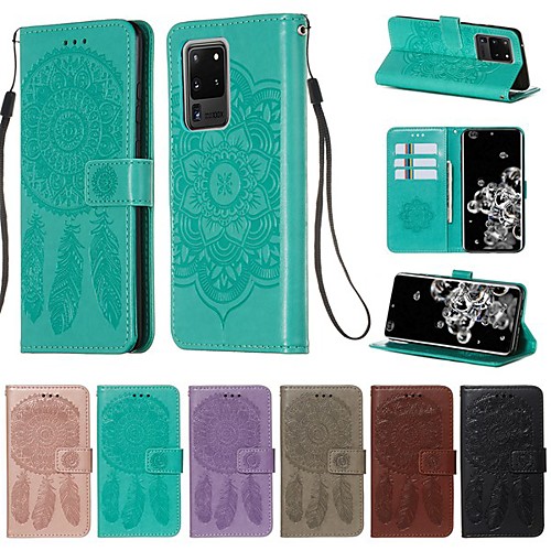 

Case For Samsung Galaxy A20e/A10s/A20s Wallet / Card Holder / with Stand Full Body Cases Solid Colored / Feathers PU Leather For Galaxy A51/A71/S20/S20 Plus/S20 Ultra