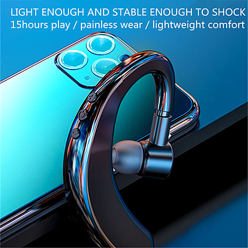 

Single Ear Bluetooth Wireless 5.0 Earphones Stereo Ear Hook Sports Headset Handsfree With Microphone Business Driving Headphones