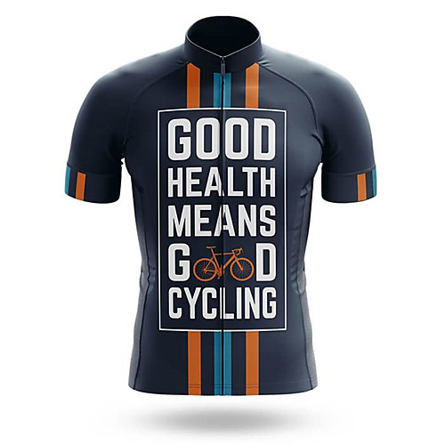 

21Grams Men's Short Sleeve Cycling Jersey Summer Spandex Polyester Bule / Black Solid Color National Flag Bike Jersey Top Mountain Bike MTB Road Bike Cycling UV Resistant Quick Dry Breathable Sports